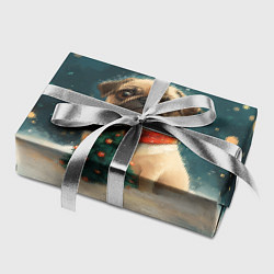 Бумага для упаковки Мопс и маленькая елочка, цвет: 3D-принт — фото 2