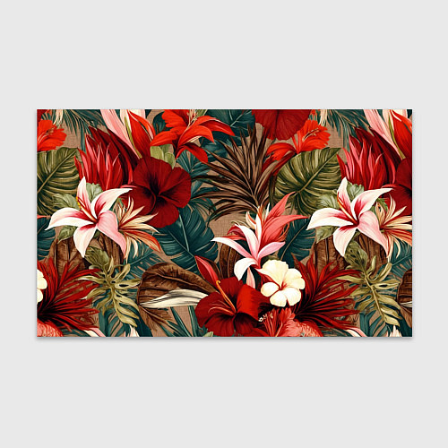 Бумага для упаковки Яркие алые цветы / 3D-принт – фото 1