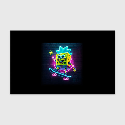 Бумага для упаковки Sponge Bob on a skateboard - ai art fantasy / 3D-принт – фото 1