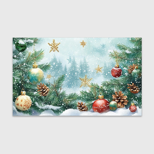 Бумага для упаковки Золотые снежинки - новогодний фон / 3D-принт – фото 1