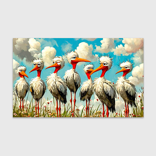 Бумага для упаковки Очень странные аисты / 3D-принт – фото 1