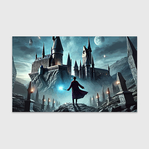 Бумага для упаковки Гарри Поттер перед Хогвартсом - нейроарт фантазия / 3D-принт – фото 1