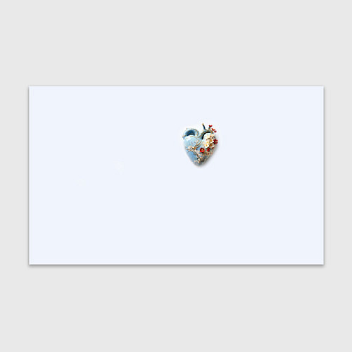 Бумага для упаковки Сердце и ветка цветущая сакура с цветами / 3D-принт – фото 1