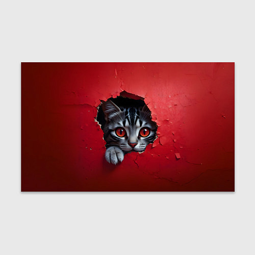 Бумага для упаковки Выглядывающий котик / 3D-принт – фото 1