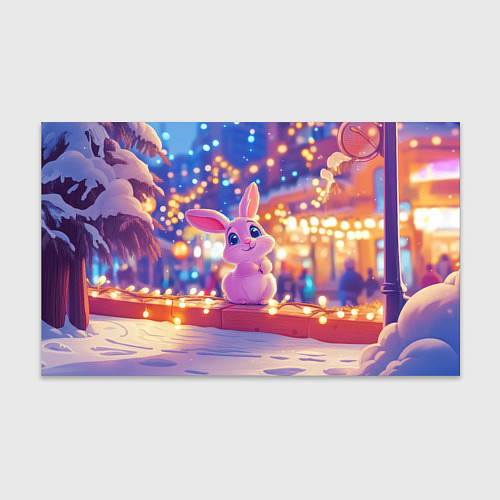 Бумага для упаковки Новогодняя зайка / 3D-принт – фото 1