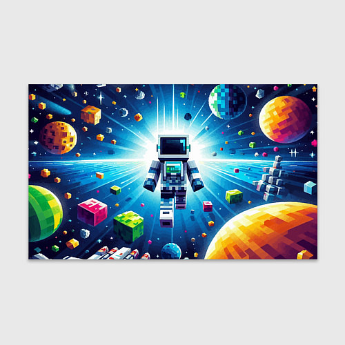 Бумага для упаковки Minecraft - an astronaut in outer space / 3D-принт – фото 1