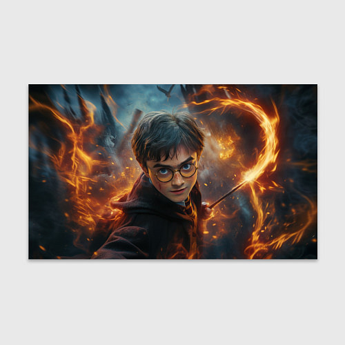 Бумага для упаковки Гарри Поттер в окружении огня / 3D-принт – фото 1