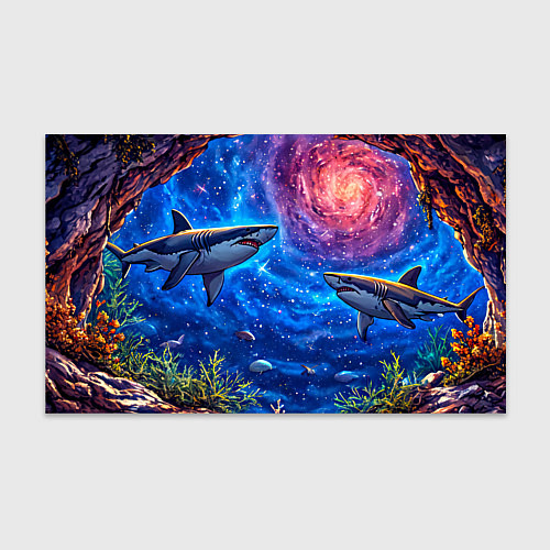 Бумага для упаковки Космические акулы / 3D-принт – фото 1