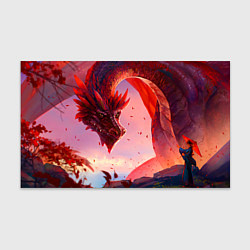 Бумага для упаковки Дракон красный мифический, цвет: 3D-принт