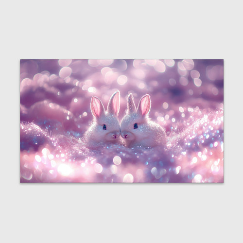 Бумага для упаковки Влюбленные зайчики / 3D-принт – фото 1