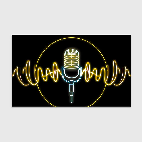 Бумага для упаковки Неоновый микрофон / 3D-принт – фото 1