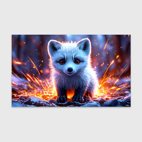 Бумага для упаковки Песец в искрах / 3D-принт – фото 1