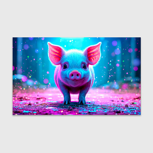 Бумага для упаковки Свинка в розовом свете / 3D-принт – фото 1