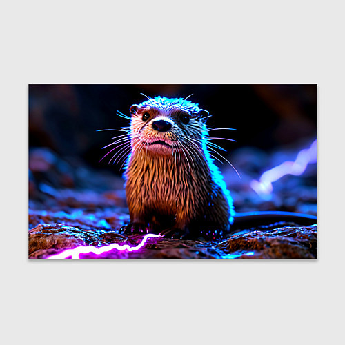 Бумага для упаковки Выдра и разряд тока / 3D-принт – фото 1