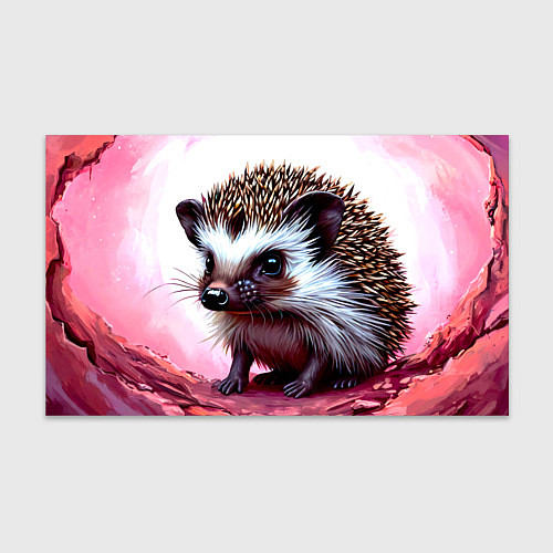 Бумага для упаковки Ежик в розовом свете / 3D-принт – фото 1