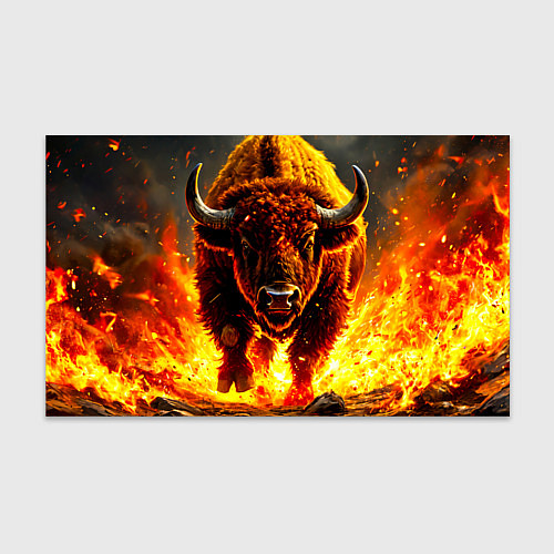 Бумага для упаковки Буйвол в огне / 3D-принт – фото 1