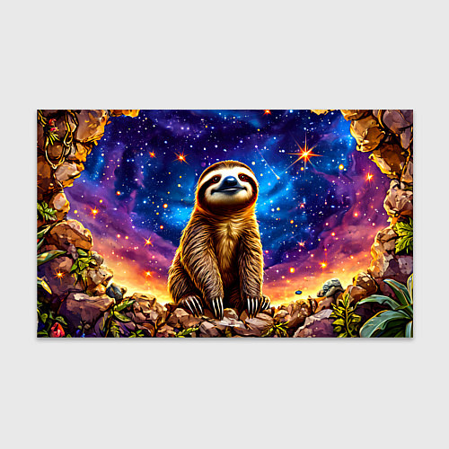 Бумага для упаковки Ленивец и звездное небо / 3D-принт – фото 1