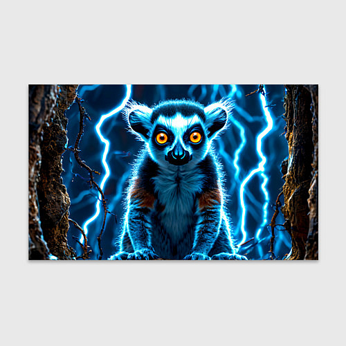 Бумага для упаковки Лемур и удар молнии / 3D-принт – фото 1