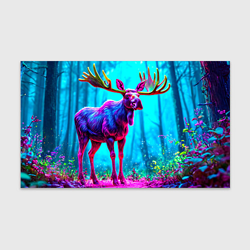 Бумага для упаковки Лось в сереневом свете / 3D-принт – фото 1