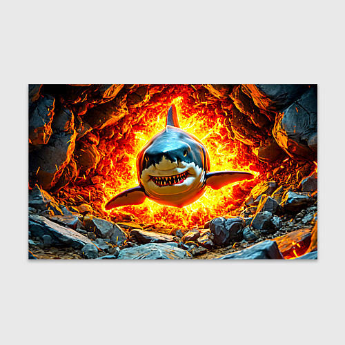 Бумага для упаковки Акула в огне / 3D-принт – фото 1
