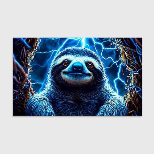 Бумага для упаковки Ленивец в разрядах молний / 3D-принт – фото 1