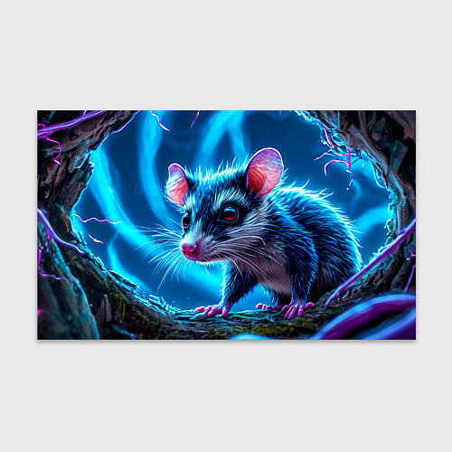 Бумага для упаковки Опоссум в синей туманности / 3D-принт – фото 1