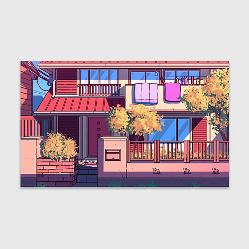 Бумага для упаковки Lo-fi японский стиль улица / 3D-принт – фото 1