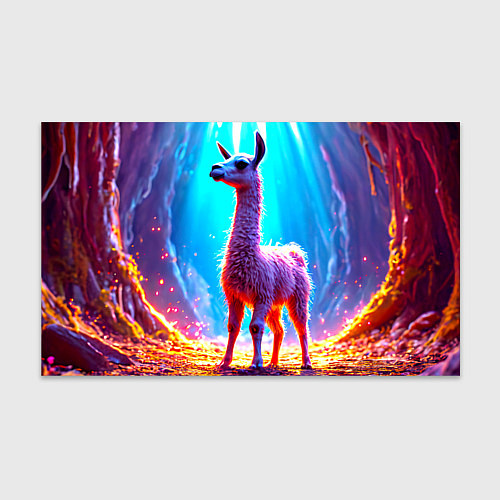 Бумага для упаковки Лама в неоновых лучах / 3D-принт – фото 1