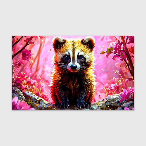 Бумага для упаковки Росомаха в розовом лесу / 3D-принт – фото 1