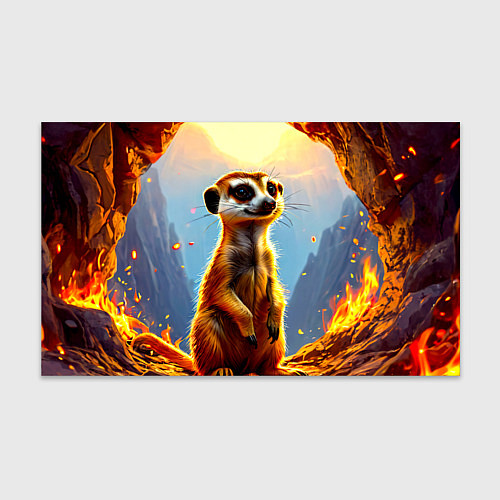 Бумага для упаковки Сурикат в огне / 3D-принт – фото 1