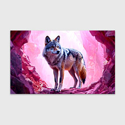 Бумага для упаковки Волк в розовом, цвет: 3D-принт