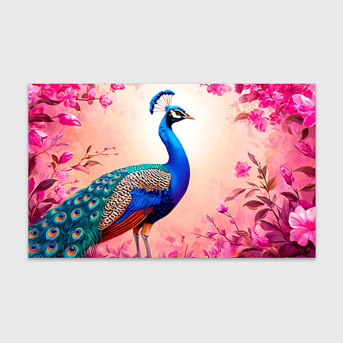 Бумага для упаковки Павлин на розовом / 3D-принт – фото 1