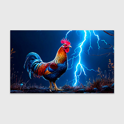 Бумага для упаковки Петух и молния / 3D-принт – фото 1