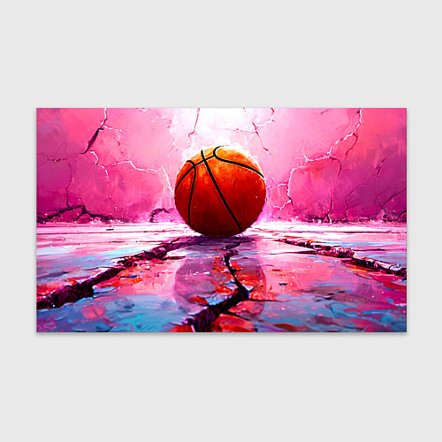 Бумага для упаковки Баскетбольный мяч у розовой стены / 3D-принт – фото 1
