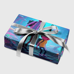 Бумага для упаковки Рик и Морти на планете неоновых грибов - нейроарт, цвет: 3D-принт — фото 2