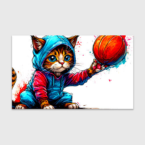 Бумага для упаковки Кот баскетболист / 3D-принт – фото 1