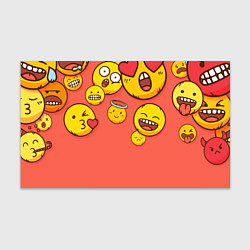 Бумага для упаковки Смайлы на красном фоне, цвет: 3D-принт
