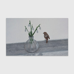 Бумага для упаковки Подснежники и птичка, цвет: 3D-принт