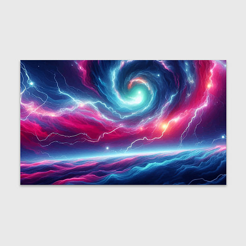 Бумага для упаковки Spiral neon galaxy - ai art fantasy / 3D-принт – фото 1