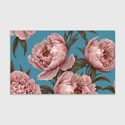 Бумага для упаковки Розовые пионы на голубом, цвет: 3D-принт