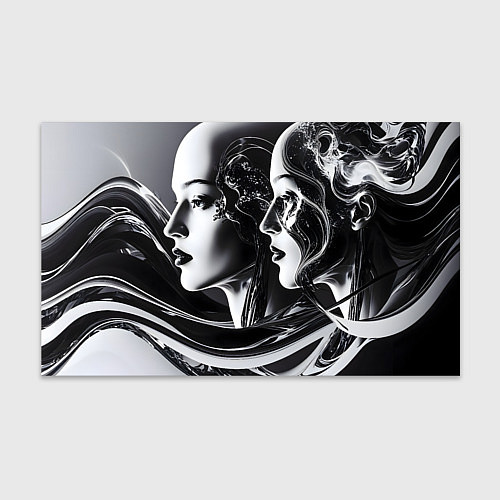 Бумага для упаковки Абстракция с двумя лицами / 3D-принт – фото 1