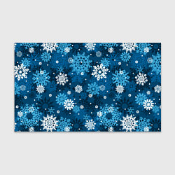 Бумага для упаковки Снежинки белые и голубые, цвет: 3D-принт
