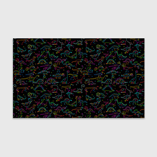 Бумага для упаковки Кислотные динозаврики / 3D-принт – фото 1