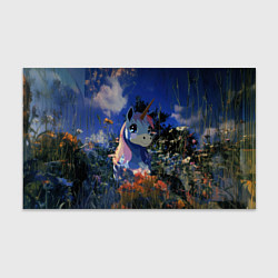 Бумага для упаковки Синий единорог в кустах, цвет: 3D-принт