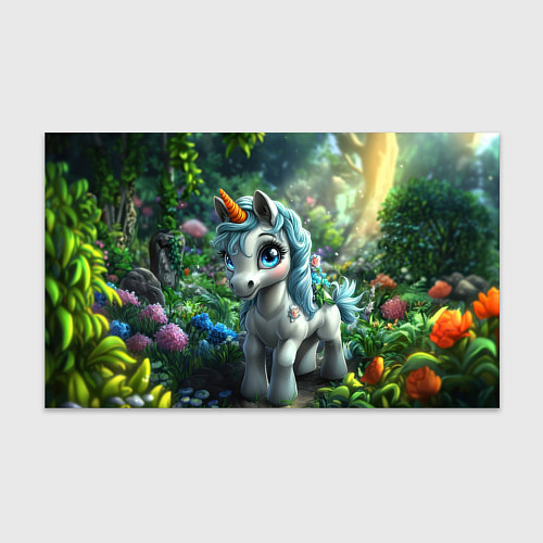 Бумага для упаковки Единорожка в зеленом лесу / 3D-принт – фото 1