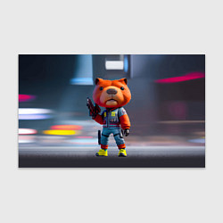 Бумага для упаковки Крутой капибара с пистолетом - киберпанк фантазия, цвет: 3D-принт