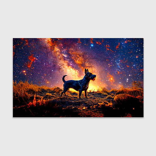 Бумага для упаковки Скотч-терьер в космосе / 3D-принт – фото 1