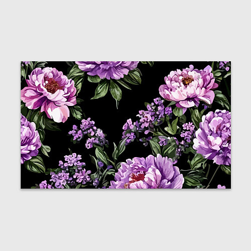 Бумага для упаковки Пионы и лаванда винтажный узор / 3D-принт – фото 1