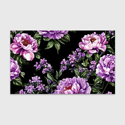 Бумага для упаковки Пионы и лаванда винтажный узор, цвет: 3D-принт