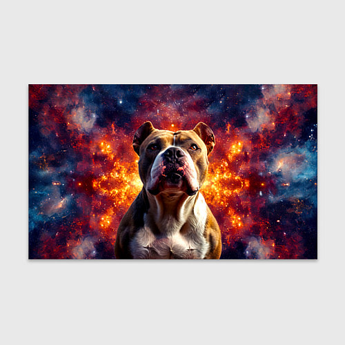 Бумага для упаковки Американский булль в космосе / 3D-принт – фото 1